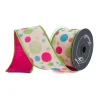Farrisilk Multi Watercolor Dots Ribbon, 2.5" X 10YD