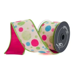 Farrisilk Multi Watercolor Dots Ribbon, 2.5" X 10YD