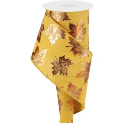 Craig Bachman Mustard Leaf Rust Ribbon, 4" X 10YD