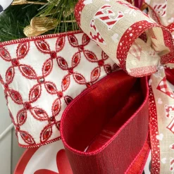 Reliant Ribbon Natural/Red Gingham Heart - 2.5" X 10YD