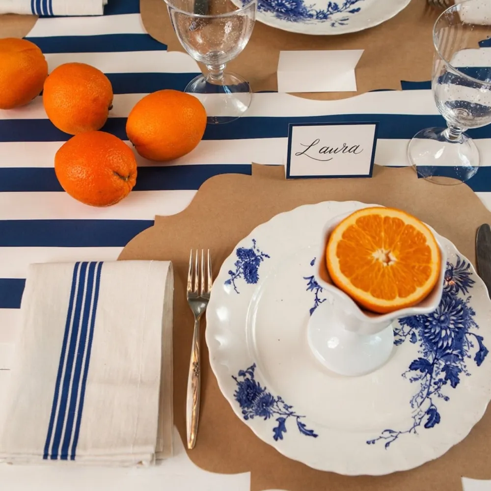 Hester & Cook Navy Classic Stripe Runner