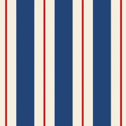 Hester & Cook Navy & Red Awning Stripe Cocktail Napkin Set