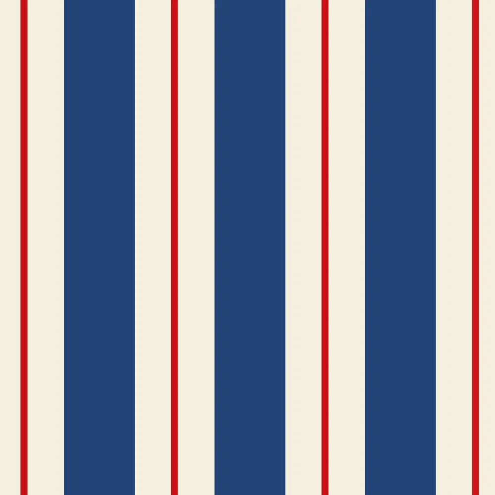 Hester & Cook Navy & Red Awning Stripe Cocktail Napkin Set