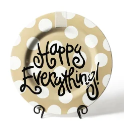 Happy Everything Neutral Dot Big Round Platter by !