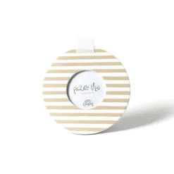 Happy Everything Neutral Medium Stripe Round Frame by !
