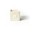 Happy Everything Neutral Skinny Stripe Medium Nesting Cube by !
