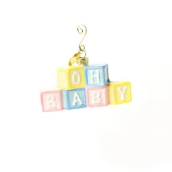 Happy Everything Oh Baby Blocks Shaped Ornament