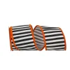 Reliant Ribbon Orange Border Railroad Stripe Ribbon, 4" x 10YD