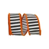Reliant Ribbon Orange Border Railroad Stripe Ribbon, 2.5" x 10YD