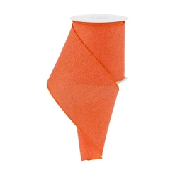 Craig Bachman Orange Crystal Shine Ribbon, 4" X 10YD