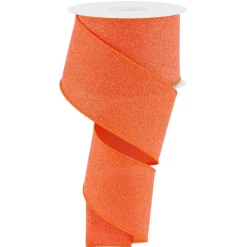 Craig Bachman Orange Crystal Shine Ribbon, 2.5" X 10YD