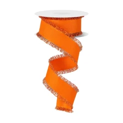 Craig Bachman Orange Fuzzy Edge Ribbon, 1.5" X 10YD