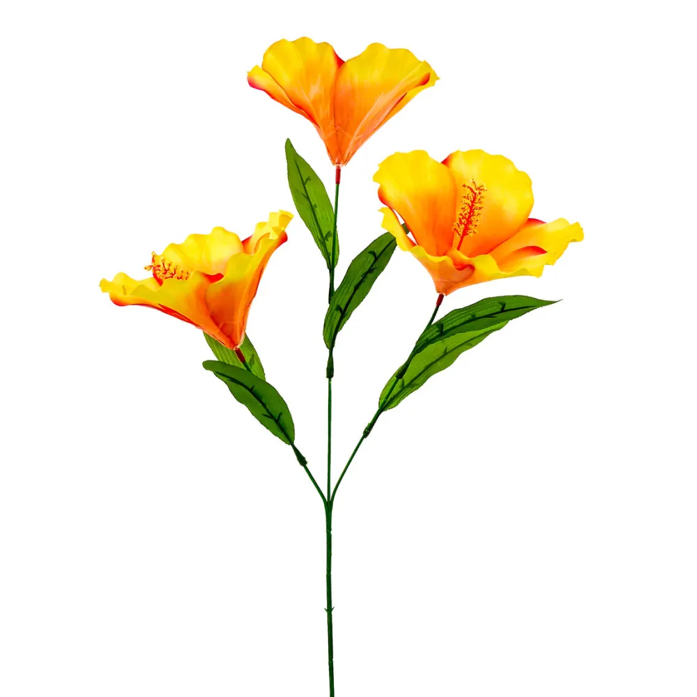 Liberty Floral Orange Hibiscus Spray, 27"