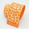 Farrisilk Orange Print Ribbon 2.5"X10YD