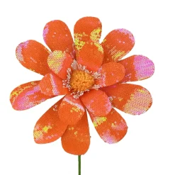 Liberty Floral Orange Sequin Daisy Spray