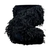 D. Stevens Ostrich Feather Black Ribbon, 4" X 10YD