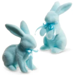 RAZ Pastel Blue Flocked Bunny
