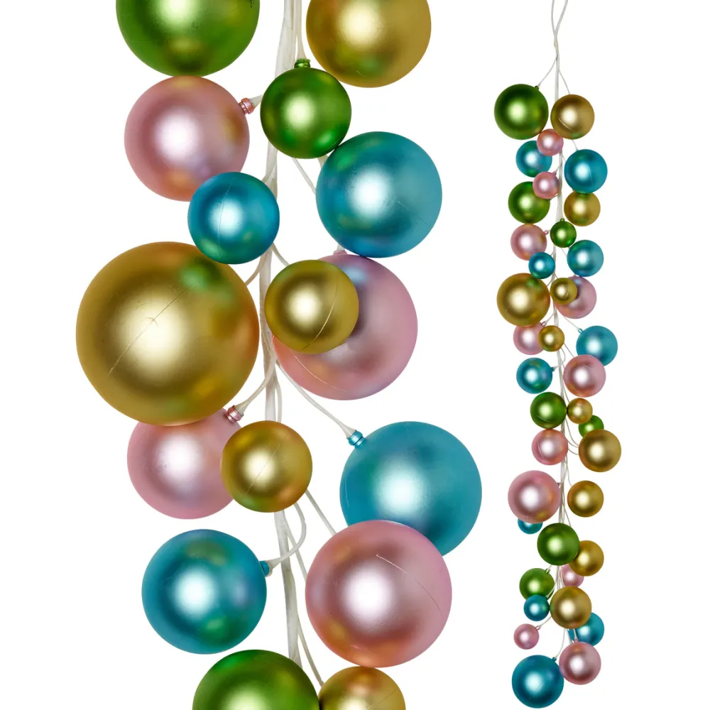 RAZ Pastel Pearl Ball Garland, 4'