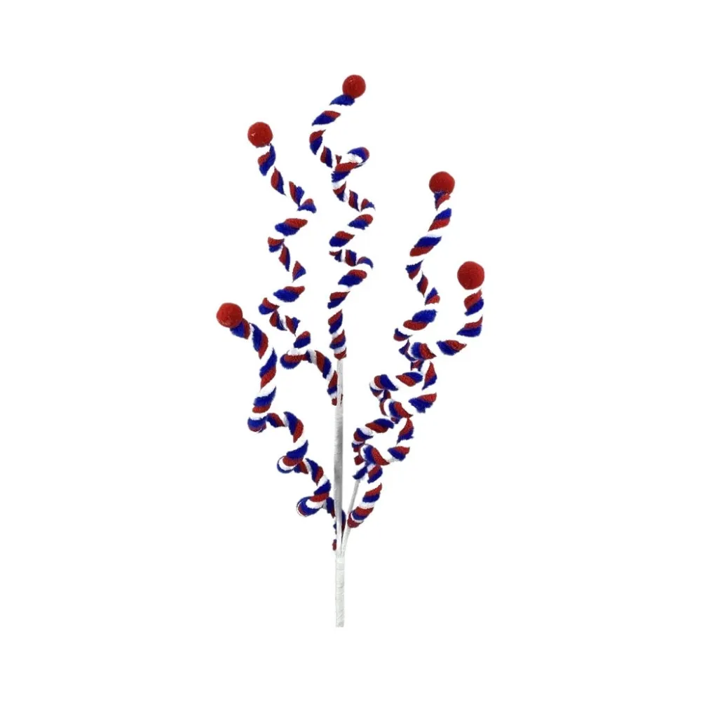 Liberty Floral Patriotic Curly Spray