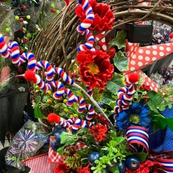 Liberty Floral Patriotic Curly Spray