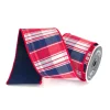 Farrisilk Patriotic Hampton Plaid Ribbon, 4" X 10YD