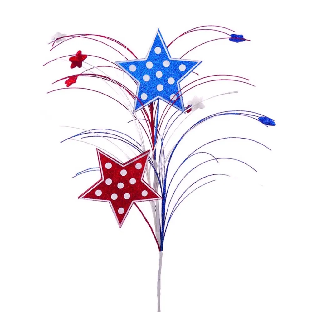 Liberty Floral Patriotic Polkadot Star Spray
