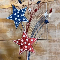 Liberty Floral Patriotic Polkadot Star Spray