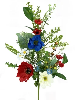 Liberty Floral Patriotic Poppy Camellia Spray