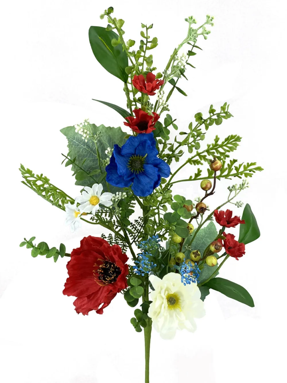 Liberty Floral Patriotic Poppy Camellia Spray
