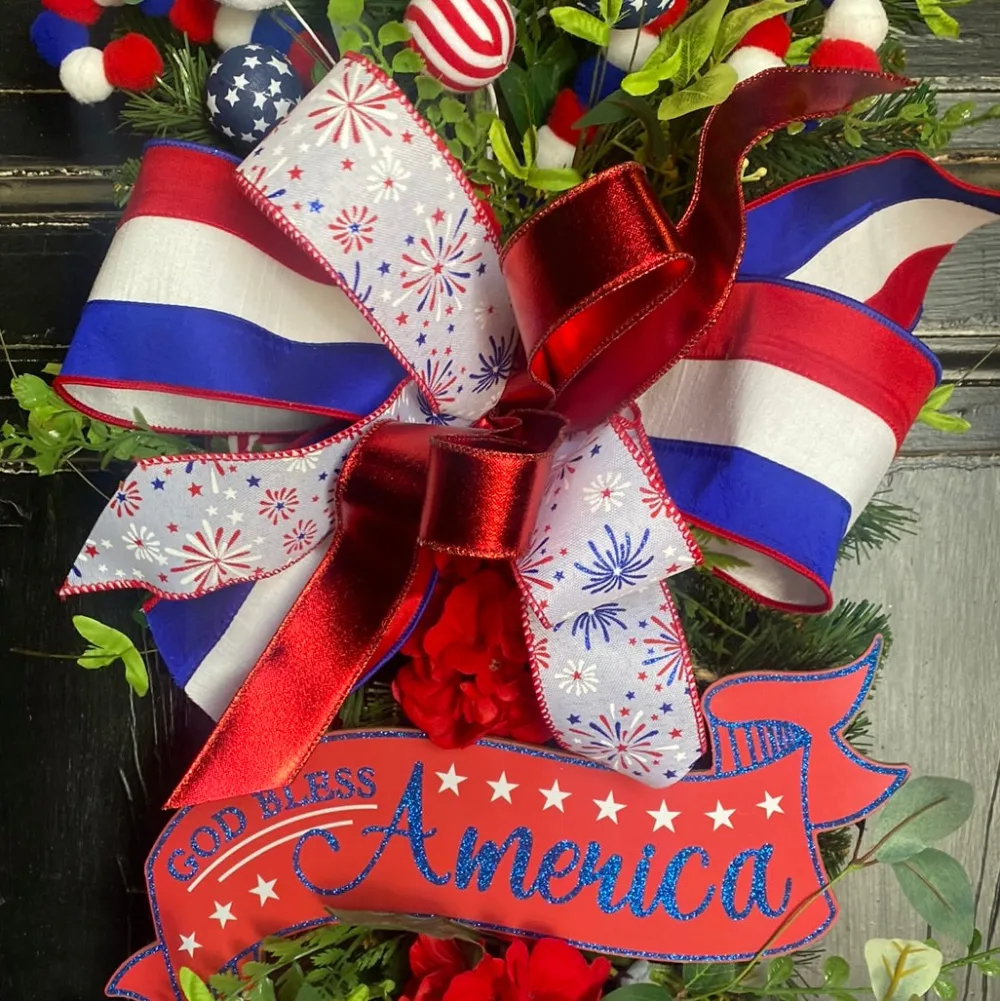 Farrisilk Patriotic Stripe Ribbon, 4" X 10YD