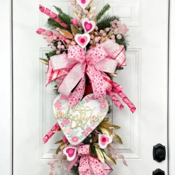 Craig Bachman Pearl Trim Felt Heart Spray 24.5"
