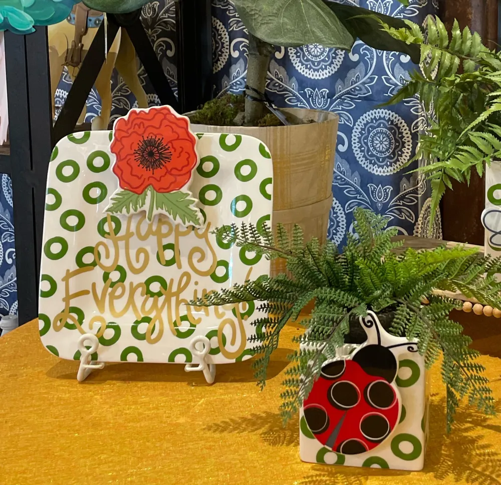 Happy Everything Peridot Mini Square Platter by !