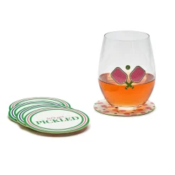 Two's Company Pickleball Paper Coasters in Gift Box