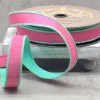 D. Stevens Pink and Aqua Double Sided Dupion Ribbon, 1" x 25YD