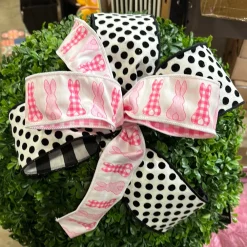 D. Stevens Pink and White Easter Ribbon, 2.5" X 10YD
