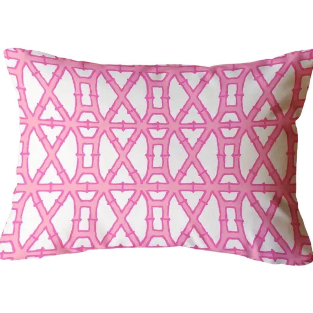 Clairebella Pink Bamboo Lumbar Pillow