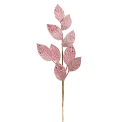 RAZ Pink Beaded Tip Leaf Spray