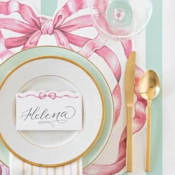 Hester & Cook Pink Bow Placemat Set
