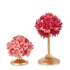 RAZ Pink Floral Candle Holder Set
