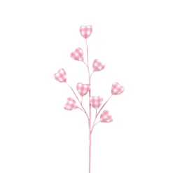 Liberty Floral Pink Gingham Heart Spray