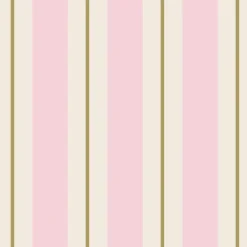 Hester & Cook Pink & Gold Awning Stripe Cocktail Napkin Set