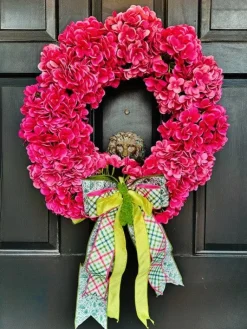 RAZ Pink Hydrangea Wreath, 24"