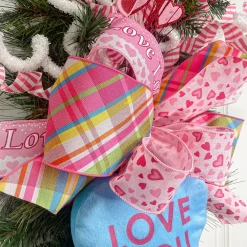 Reliant Ribbon Pink Love Glitter Flow Ribbon, 2.5