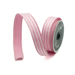 Farrisilk Pink Newport Stripe Ribbon, 1" X 10YD