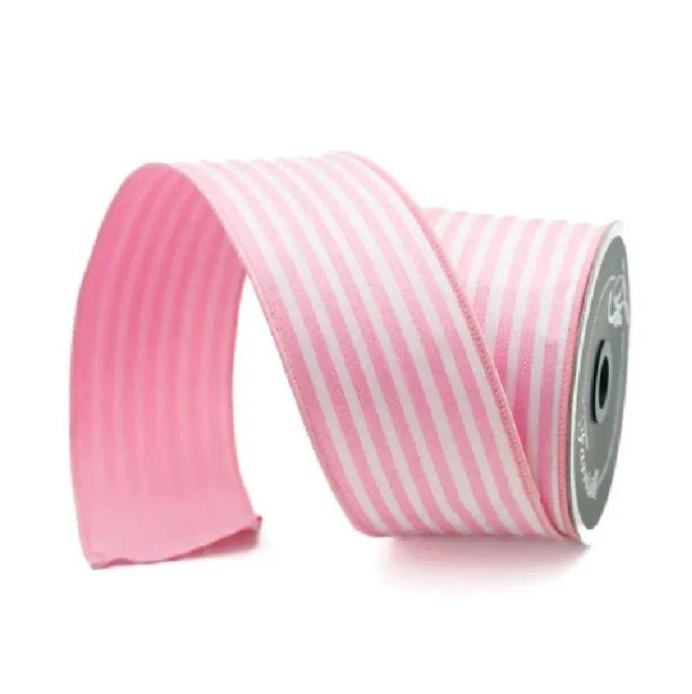 Farrisilk Pink Newport Stripe Ribbon, 2.5" X 10YD