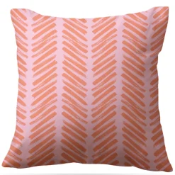 Clairebella Pink & Orange Herringbone Pillow