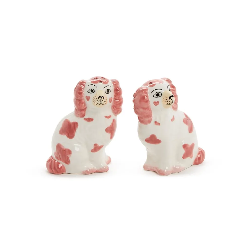 Two's Company Pink Staffordshire Salt and Pepper Set