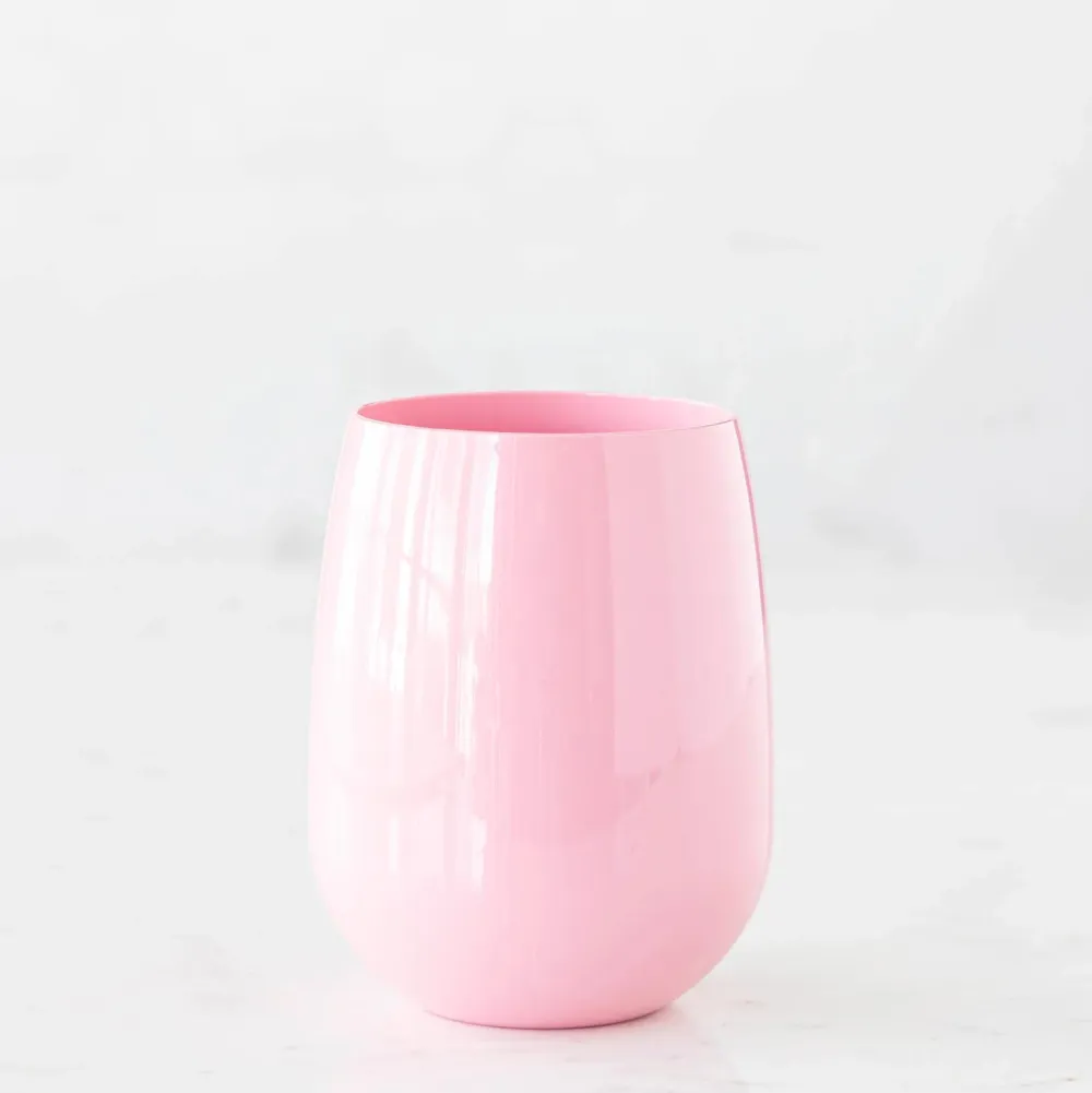 Hester & Cook Pink Stemless Wine Glass