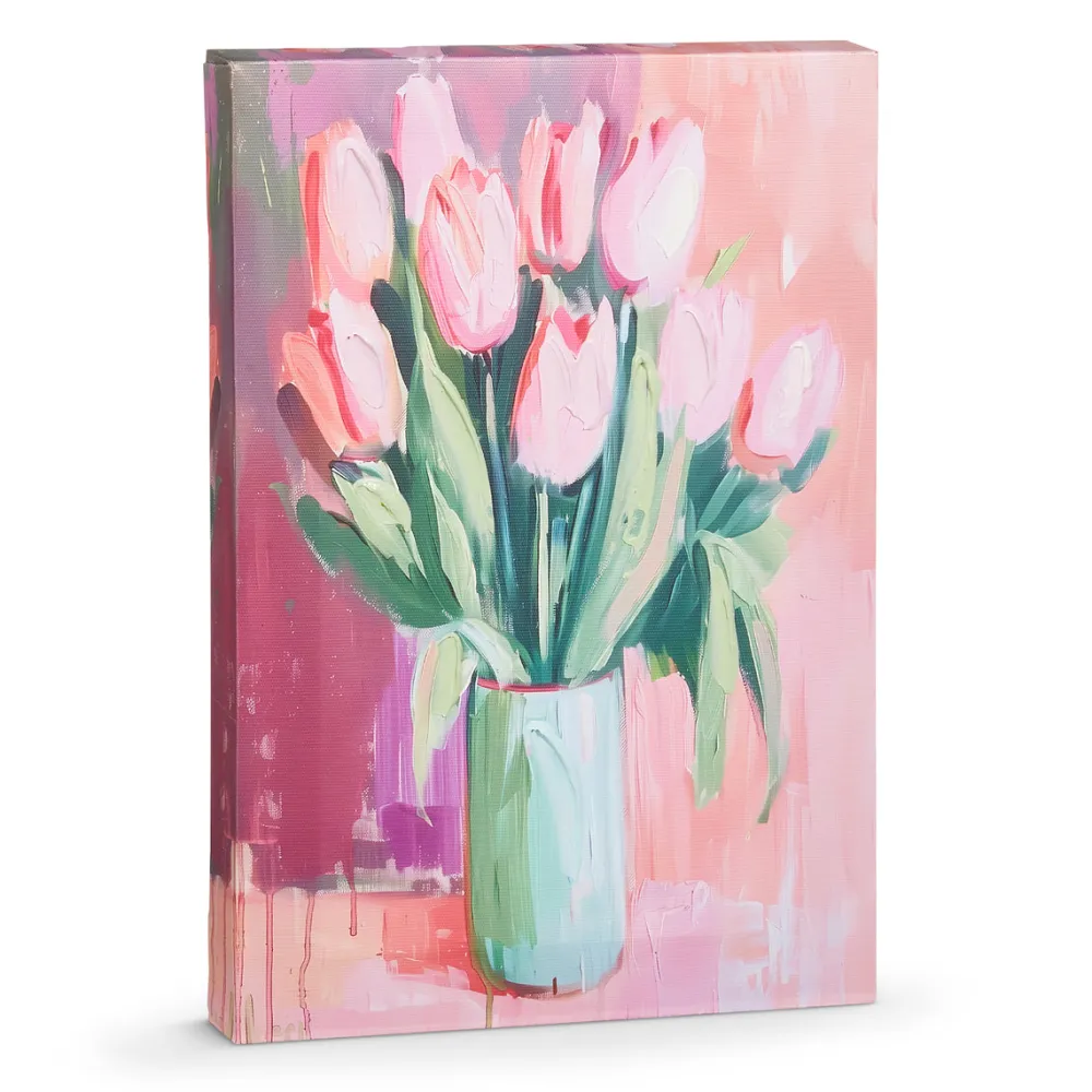 RAZ Pink Tulip Floral Wall Art