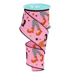 Craig Bachman Pink Witch Legs Ribbon, 2.5" X 10YD
